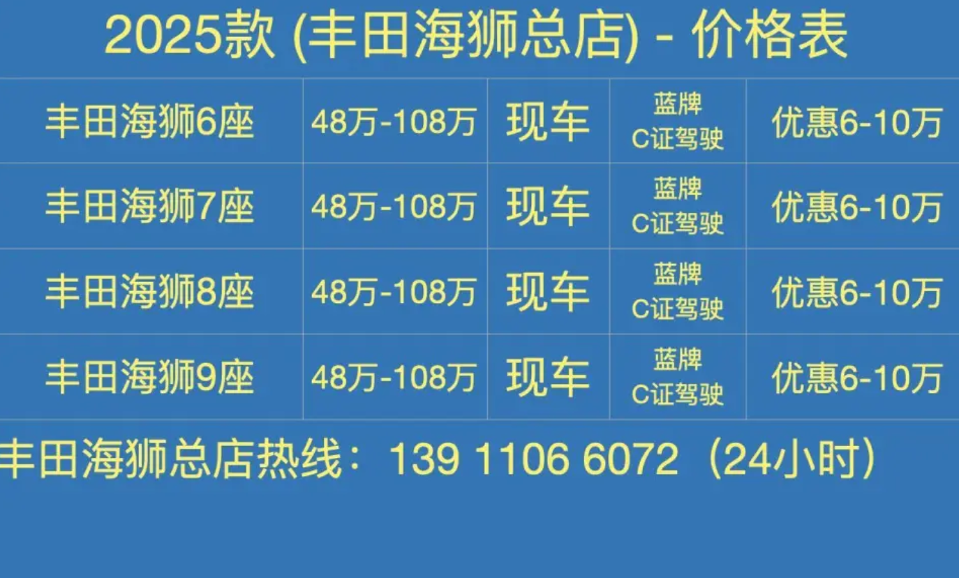 现购海狮商务车让利4万